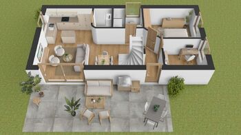 Půdorys - přízemí - Prodej domu 110 m², Hradec Králové