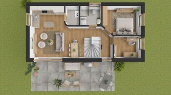 Půdorys - přízemí - Prodej domu 110 m², Hradec Králové
