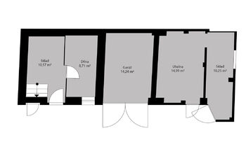 Orientační půdorys vedlejší stavby - Prodej domu 112 m², Kouty