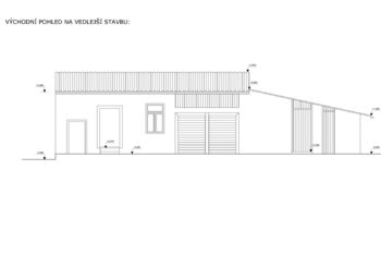 Východní pohled na vedlejší stavbu (pasport nemovitosti) - Prodej domu 112 m², Kouty