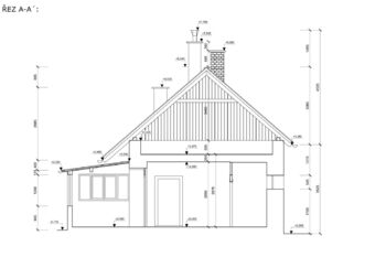 Řez domem (pasport nemovitosti) - Prodej domu 112 m², Kouty