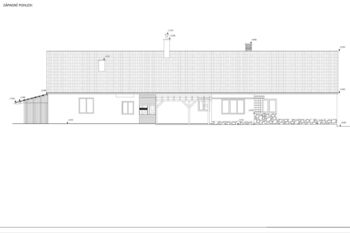 Západní pohled na dům (pasport nemovitosti) - Prodej domu 112 m², Kouty