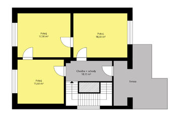 Orientační půdorys - patro - Prodej domu 150 m², Nymburk
