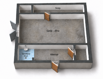 Orientační půdorys - suterén - Prodej chaty / chalupy 69 m², Čilá