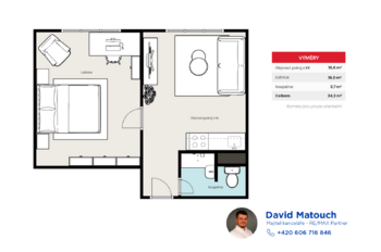 Pronájem bytu 2+kk v osobním vlastnictví 35 m², Chomutov