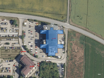 KM s lokací nemovitosti. - Pronájem bytu 3+kk v osobním vlastnictví 58 m², Klecany