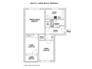 Pronájem bytu 3+1 v družstevním vlastnictví 68 m², Mohelnice