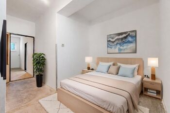 VIZUALIZACE ložnice - Prodej bytu 3+kk v osobním vlastnictví 70 m², Praha 10 - Dubeč