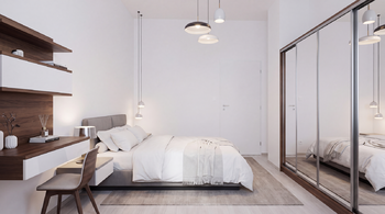 Vizualizace ložnice - Prodej bytu 2+kk v osobním vlastnictví 40 m², Vlašim