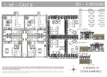 půdorys 1.NP část B - Prodej nájemního (činžovního) domu 939 m², Česká Kamenice