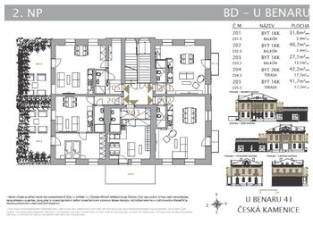 půdorys 2.NP - Prodej nájemního (činžovního) domu 939 m², Česká Kamenice
