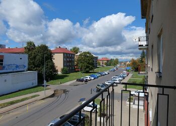 Pohled z balkonu - Prodej bytu 3+1 v osobním vlastnictví 83 m², Kladno