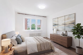 Vizualizace - ložnice - Prodej bytu 2+1 v družstevním vlastnictví 52 m², Praha 10 - Záběhlice