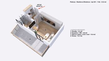 Pronájem bytu 1+kk v osobním vlastnictví 24 m², Prostějov