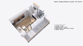 Pronájem bytu 1+kk v osobním vlastnictví 24 m², Prostějov