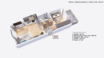 Pronájem bytu 2+kk v osobním vlastnictví 51 m², Prostějov