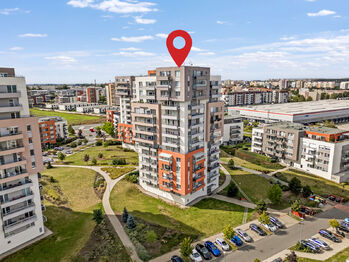 Pohled na dům - Prodej bytu 3+kk v osobním vlastnictví 81 m², Praha 9 - Letňany