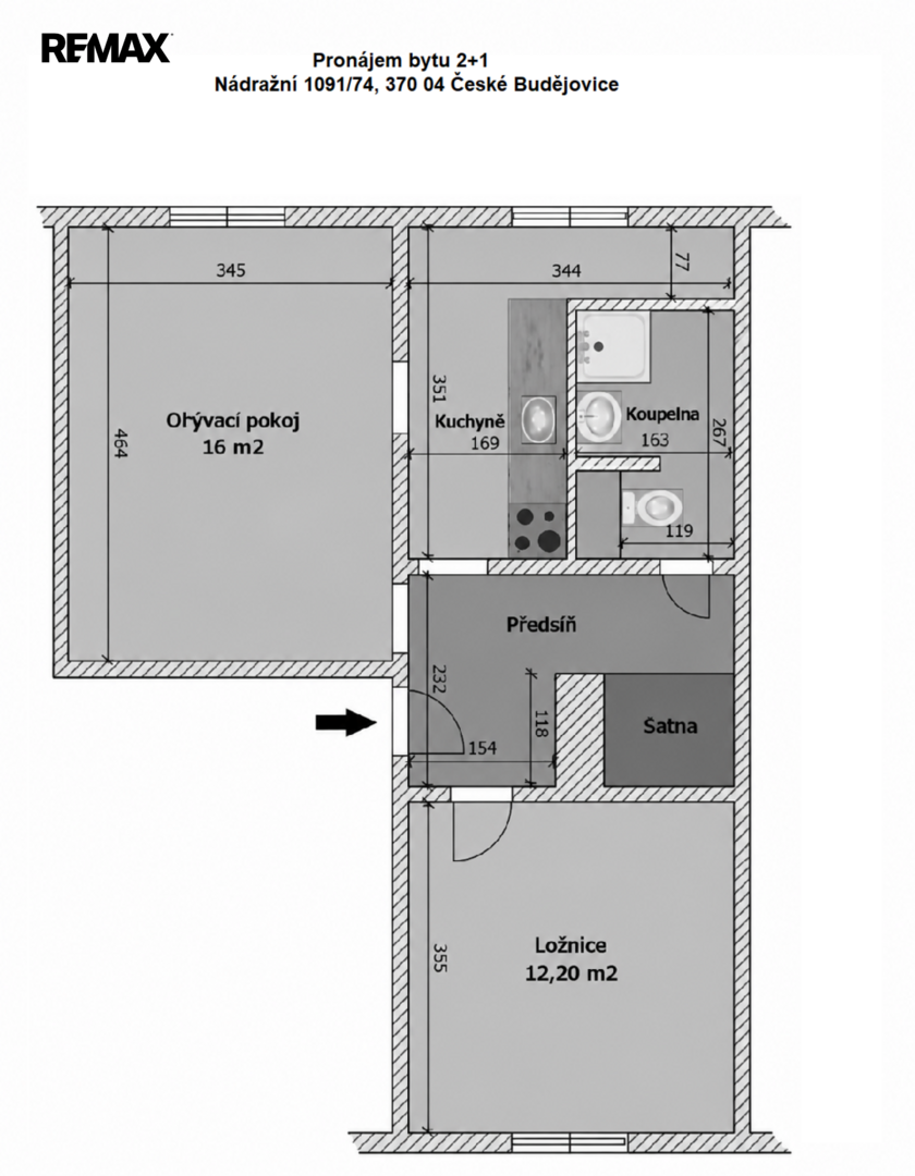 Pronájem bytu 2+1 v osobním vlastnictví 50 m², České Budějovice – fotografie 5