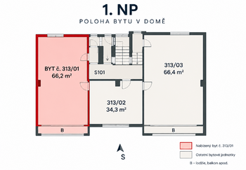 Prodej bytu 3+1 v osobním vlastnictví 72 m², Jesenice