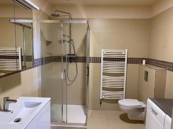 sprchový kout - Pronájem bytu 1+kk v osobním vlastnictví 48 m², Lanškroun