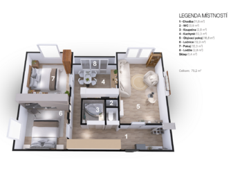 Prodej bytu 3+1 v osobním vlastnictví 75 m², Pardubice