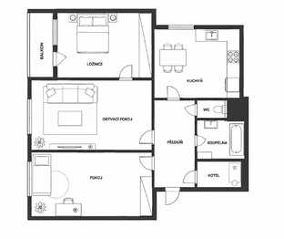 Prodej bytu 3+1 v osobním vlastnictví 73 m², Písek