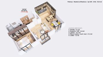 Pronájem bytu 2+kk v osobním vlastnictví 56 m², Prostějov