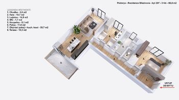 Pronájem bytu 3+kk v osobním vlastnictví 87 m², Prostějov
