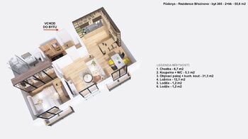 Pronájem bytu 2+kk v osobním vlastnictví 56 m², Prostějov