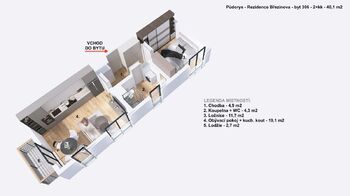 Pronájem bytu 2+kk v osobním vlastnictví 40 m², Prostějov