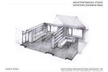 Vizualizace budoucího stavu (ruční kresba) - Prodej domu 56 m², Krakovany