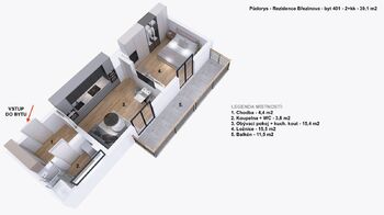 Pronájem bytu 2+kk v osobním vlastnictví 39 m², Prostějov