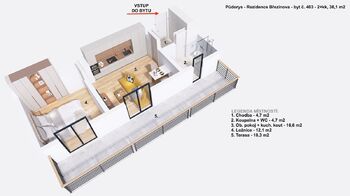 Pronájem bytu 2+kk v osobním vlastnictví 38 m², Prostějov