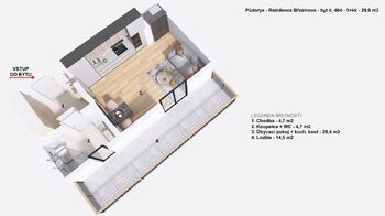 Pronájem bytu 1+kk v osobním vlastnictví 30 m², Prostějov