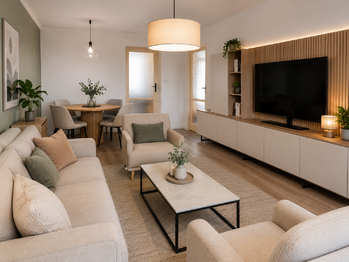 VIZUALIZACE Obývací pokoj - Pronájem bytu 2+1 v osobním vlastnictví 57 m², Praha 10 - Záběhlice