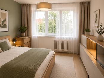 VIZUALIZACE Ložnice - Pronájem bytu 2+1 v osobním vlastnictví 57 m², Praha 10 - Záběhlice