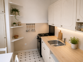 VIZUALIZACE Kuchyně - Pronájem bytu 2+1 v osobním vlastnictví 57 m², Praha 10 - Záběhlice
