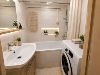 VIZUALIZACE koupelna - Pronájem bytu 2+1 v osobním vlastnictví 57 m², Praha 10 - Záběhlice