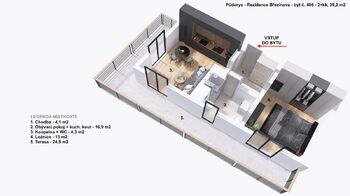Pronájem bytu 2+kk v osobním vlastnictví 39 m², Prostějov
