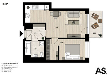 Prodej bytu 2+kk v družstevním vlastnictví 43 m², Praha 4 - Chodov