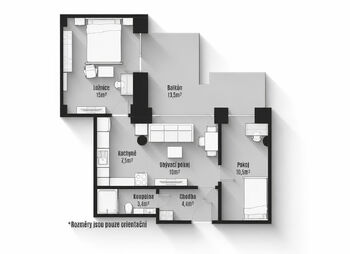 Prodej bytu 3+kk v družstevním vlastnictví 56 m², Adamov