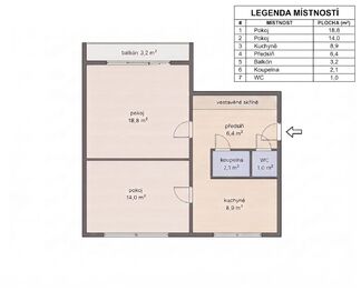 Prodej bytu 2+1 v osobním vlastnictví 52 m², Praha 10 - Malešice