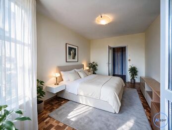 Vizualizace možného budoucího stavu -ložnice.  - Prodej bytu 3+kk v osobním vlastnictví 60 m², Praha 4 - Chodov