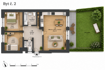 Prodej bytu 3+1 v osobním vlastnictví 100 m², Ratíškovice
