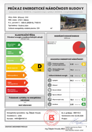 Energetický štítek  - Prodej domu 87 m², Mělník