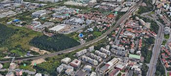 3D google mapa - z ptačí perspektívy - Prodej domu 403 m², Praha 10 - Hostivař