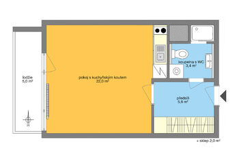 Pronájem bytu 1+kk v osobním vlastnictví 38 m², Brno