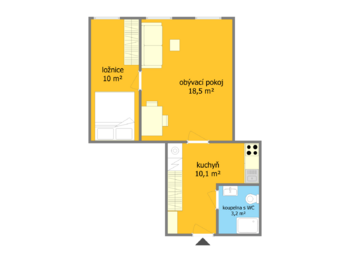 Pronájem bytu 2+1 v osobním vlastnictví 43 m², Brno