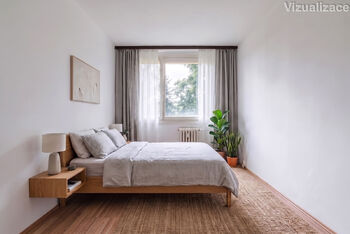 Ložnice - vizualizace - Prodej bytu 2+kk v družstevním vlastnictví 40 m², Praha 9 - Prosek