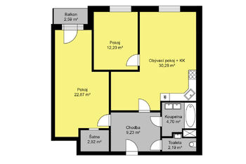 Pronájem bytu 3+kk v osobním vlastnictví 92 m², Poděbrady